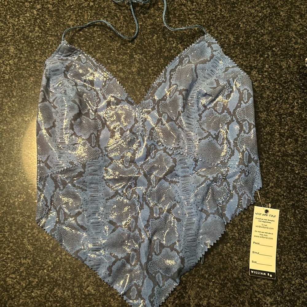 NWT WILLIAM B BLUE ALLIGATOR GOING OUT TOP SIZE 8